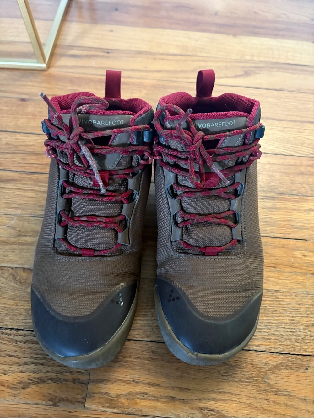 Vivo Barefoot Brown and Burgundy Women's Lace-Up Hiking Boots